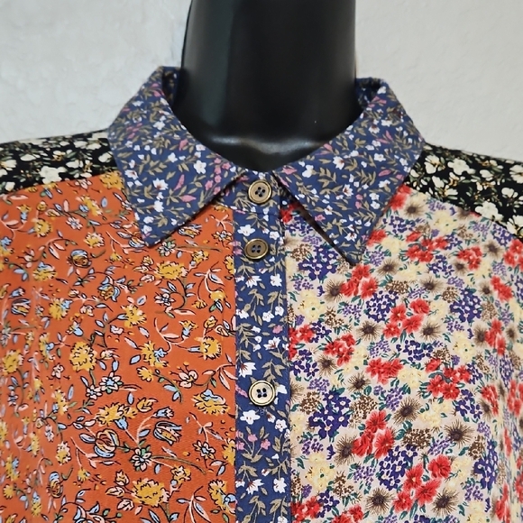 NATURAL LIFE | Women's Esme Multicolor Floral Boho Maxi Shirt Dress Duster L - Picture 2 of 12